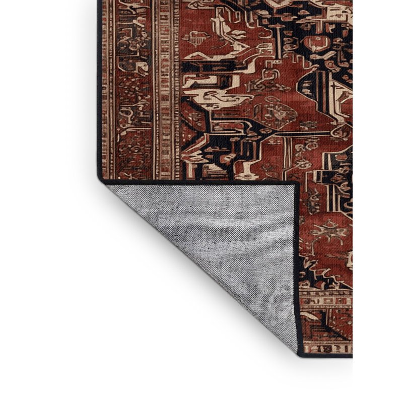 Tapis brun lavable à la machine, Carré 6 pi