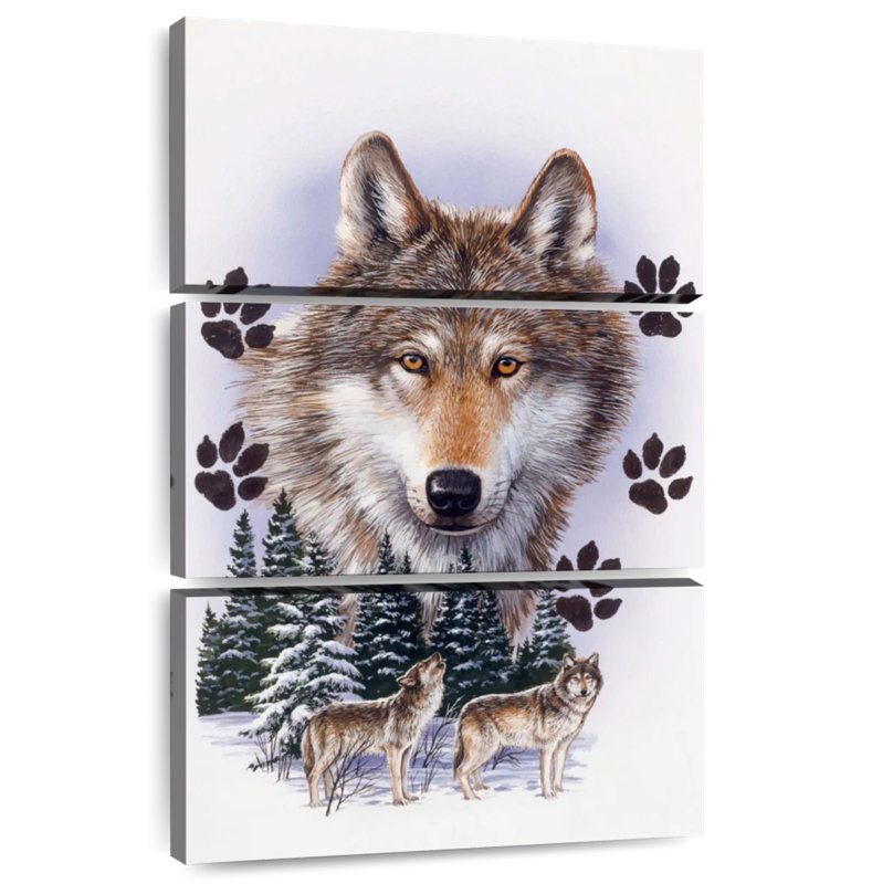 Brampt Wolf Montage Winter, 32" H x 20" W