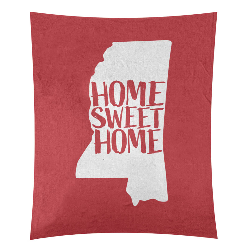 Tapisserie murale Home Sweet Mississippi, H 27,5 po x l 37,5 po, Rose