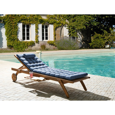 195cm Long Acacia Sun Lounger