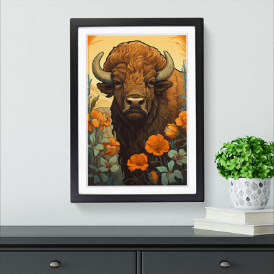 Bison Nouveau No.2 - Framed Print