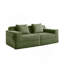Canapé modulaire à 2 places sans siège, canapé modulaire Cloud avec assise profonde et canapé modulaire moderne à 2 places avec coussins décoratifs Tissu velours côtelé vert