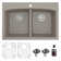 Karran Quartz 33'' X 22'' Double Bowl 50/50 Top Mount Drop-in Kitchen Sink Kit
