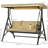 3 Backyard Swing With Canopy And Supportive Porch Cushion & Adjustable Canopy, Khaki - Ideal For Backyard, Porch, Poolside 74.13"l X 46.36"w