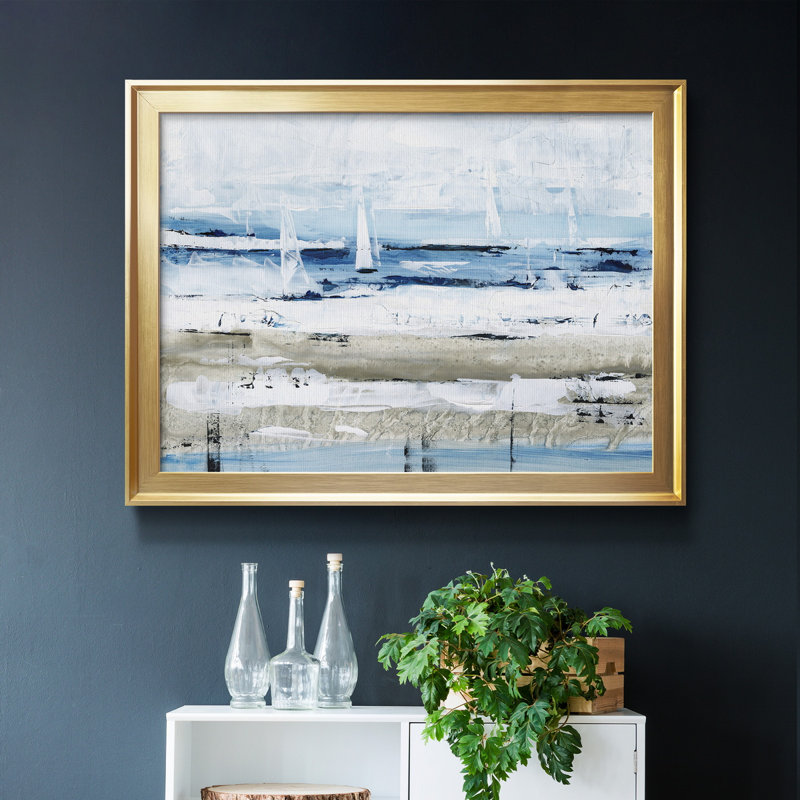 «Sea Gaze I», toile encadrée de qualité supérieure - prête à être accrochée, Toile encadrée dorée avec coins fermés