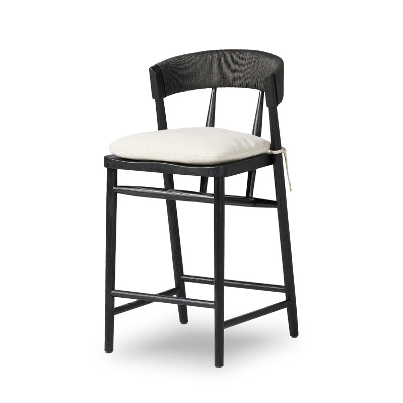 Naaliyah Stool With Cushion - Counter, Black