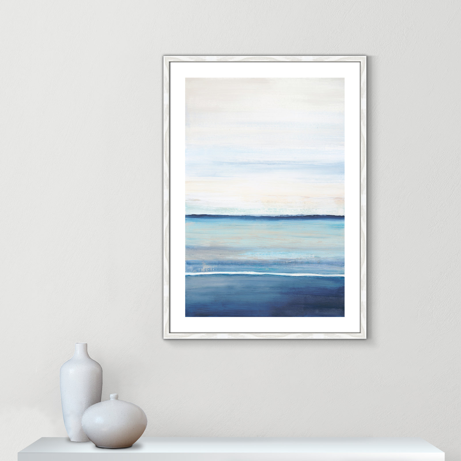 Emmit "Distant Whispers" Print by Filippo Ioco, 35.5" H x 25.5" W x 0.75" D, White Wood Framed Paper