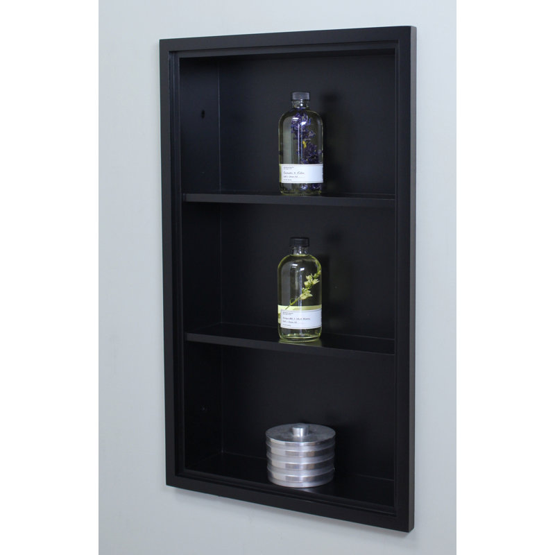 14x24 Recessed Sloane Wall Niche, Black Plain Back
