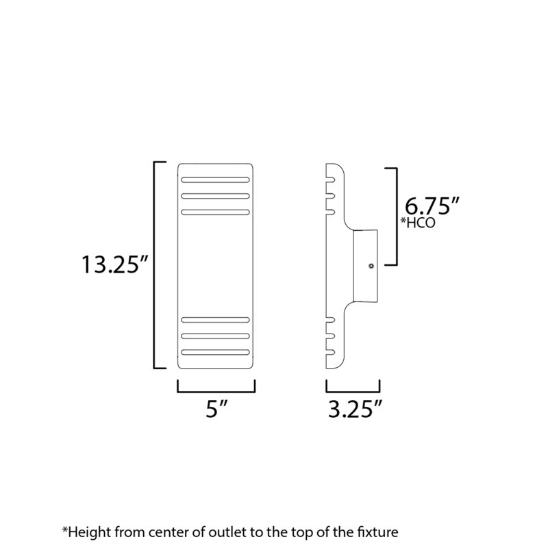 Mirha Aluminum LED Wall Light, 13.25" H x 5" W x 3.25" D, 8, Architectural Bronze