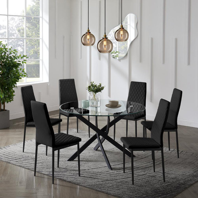 Danta 6 - Person Dining Set, Black
