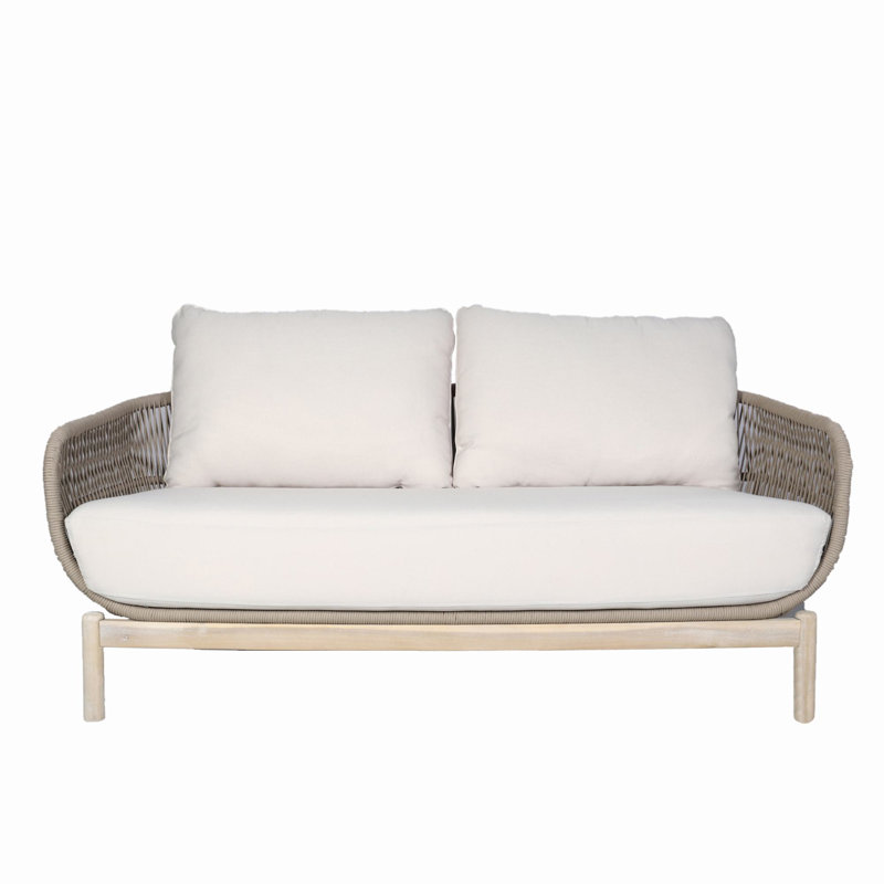 Banc en bois d'acacia Chukudeni avec coussins