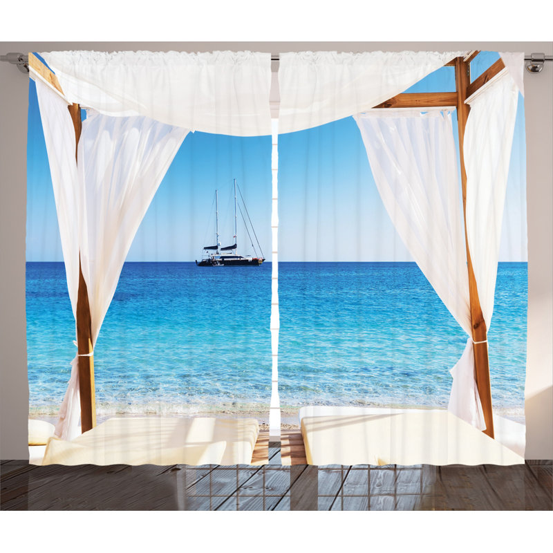 Balinese Semi-Sheer Rod Pocket Curtain Panels, 54" x 96"
