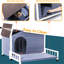 Grande niche pour chien avec terrasse amovible et ventilation, convient aux petits chiens surélevés et aux fenêtres de ventilation de taille moyenne