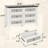 6 Drawer 47" W Wood Modern Double Dresser, Fluted Design Wood Wide Chest