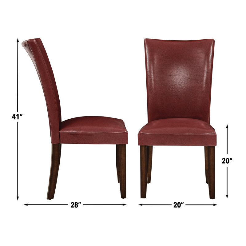Chaise Parson rembourrée Pilottown, Rouge