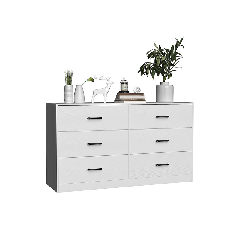 Cherylene 52.75'' W 6 - Drawer Dresser, White