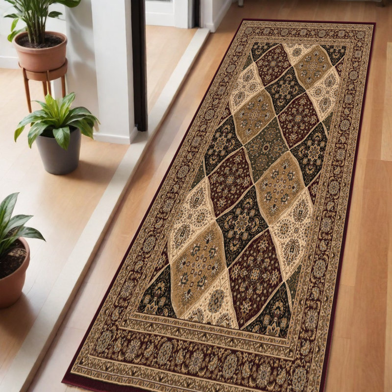 Tapis rouge et noir 6 pi