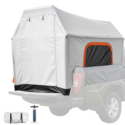 Tente de camionnette gonflable, tente de lit de camion 3 saisons 7,2 x 5,4 pi avec fenêtres en filet ventilées, tentes de camping imperméables PU2000mm pour les activités de randonnée en plein air - Pompe à air incluse