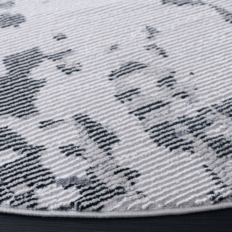 Slate Performance Abstract Rug, Round 6'7"