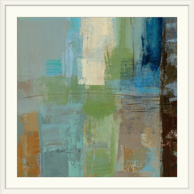 «Blue Skylights Square II» par Silvia Vassileva, reproduction d'art bleu, H 16 po x l 16 po x 1,5 po, Toile