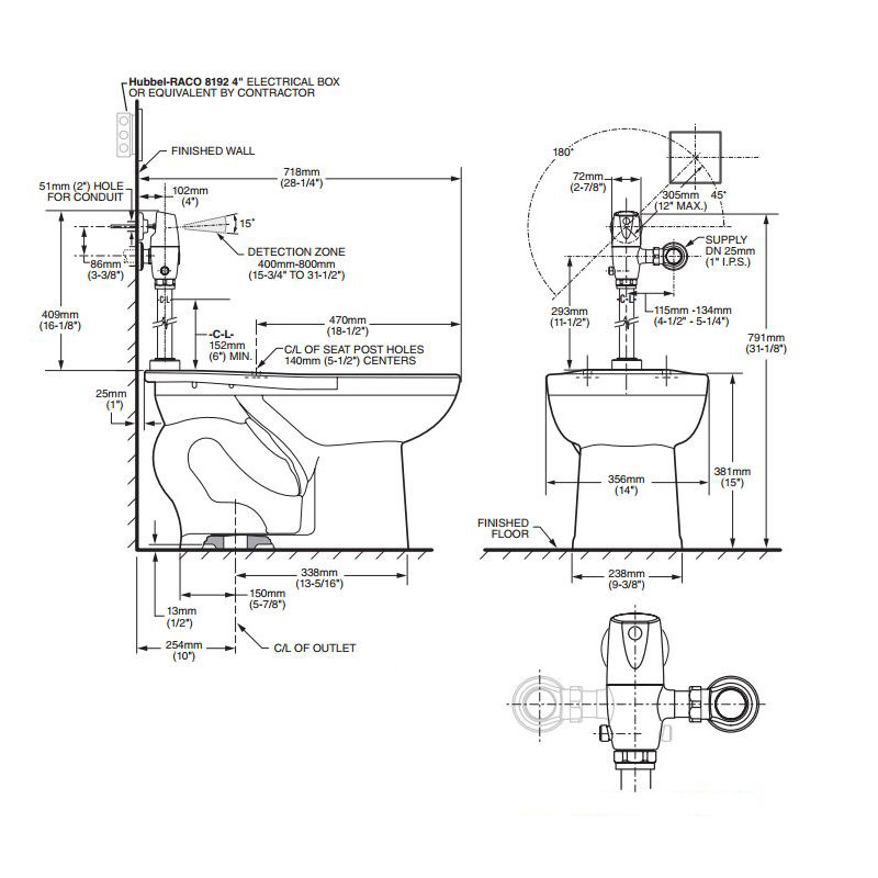American Standard Madera 1.6 Gallons GPF Elongated Comfort Height Floor Mounted Kit (Seat Included)