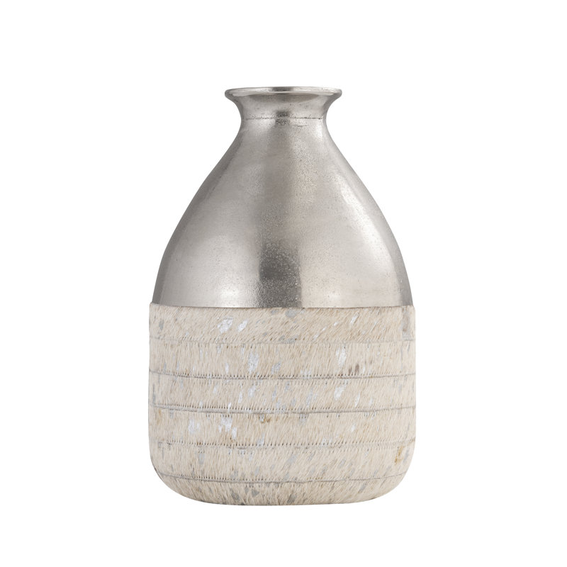 Chloe Vase - Small Silver, 12.5" H x 8" W x 8" D