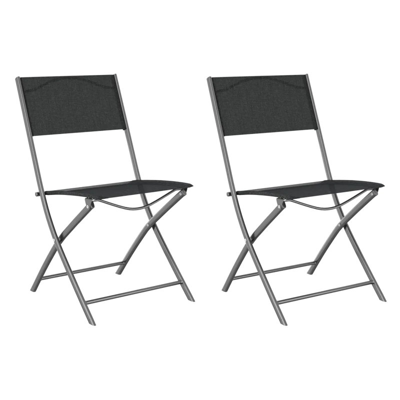 Maeli Folding Patio Dining Dining Chair, Black