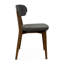Chaise de salle à manger moderne noyer Mid-Century - tissu gris anthracite