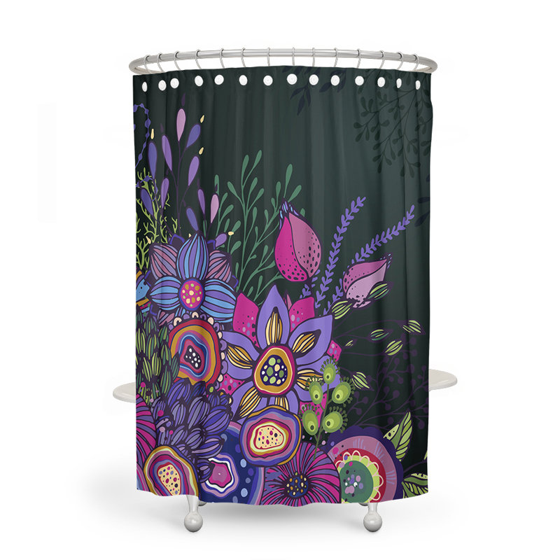 Rideau de douche simple Floral, H 83 po x l 70 po