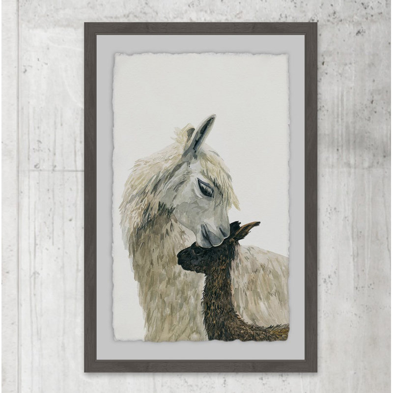Momma Llama - Single Picture Frame Painting, 91 cm H x 61 cm W