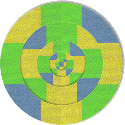Tapis géométrique jaune / bleu / vert