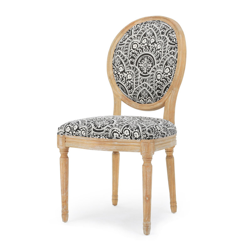Chaises d'appoint rembourrées, Naturel, Noir / blanc, 4