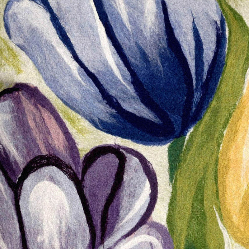 Annemarie Tulips Outdoor Rectangular Pillow Cover & Insert, 20" x 20", Cool