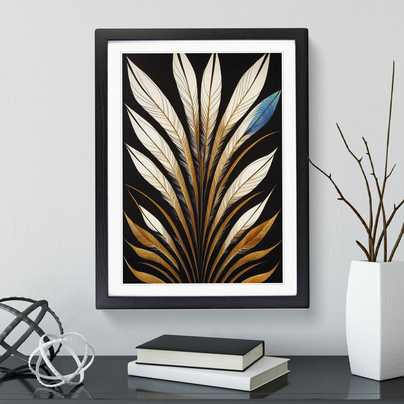 Elevated Feathers - Print, 64cm H x 46cm W x 2cm D, Black Framed Paper
