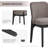 19.5" H Polyester Upholstered Dining Chair With Black Solid Wood Legs（Set Of 4）-1882725028-1882725035