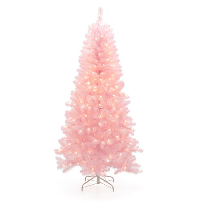 Pink 6.5' Pre-Lit Christmas Tree