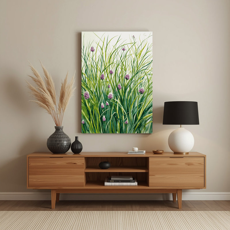 Aquarelle botanique 69, art mural en métal beige, H 14 po x l 11 po
