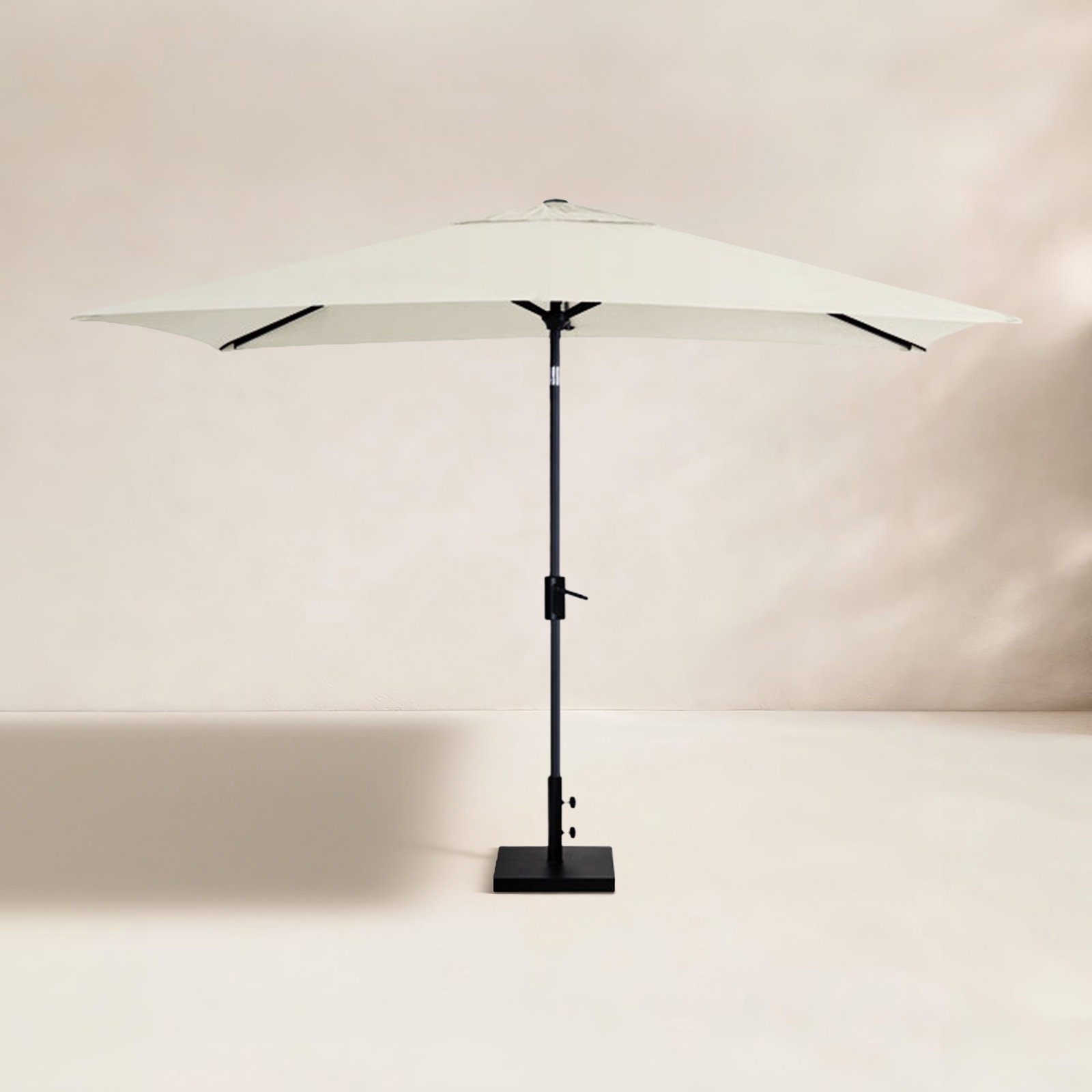 8x10 ft Solar Auto Tilt Rectangle Market Umbrella, White