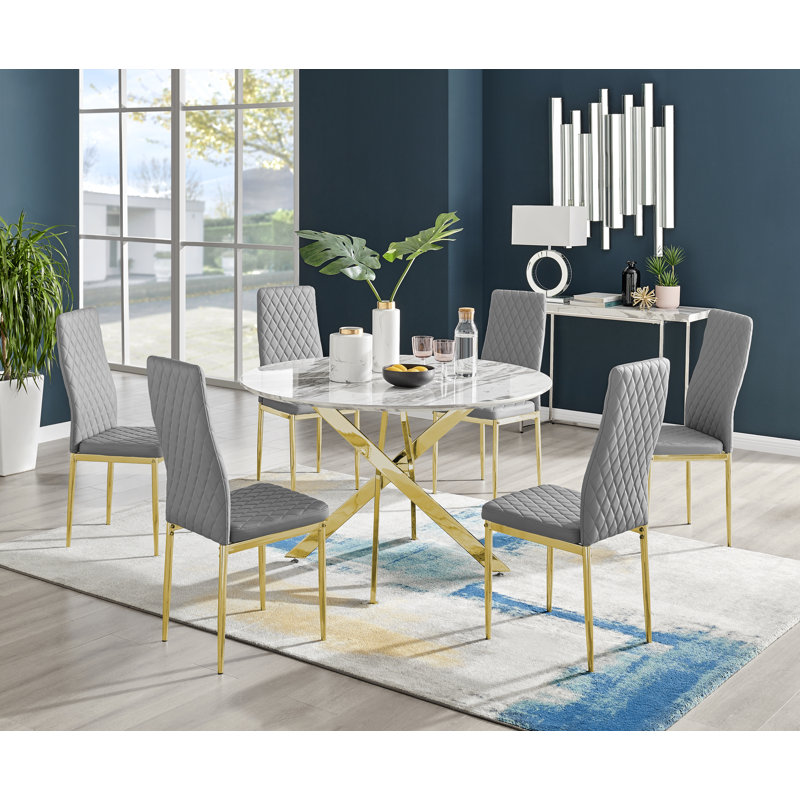 Eubanks Dining Set, 4, Grey
