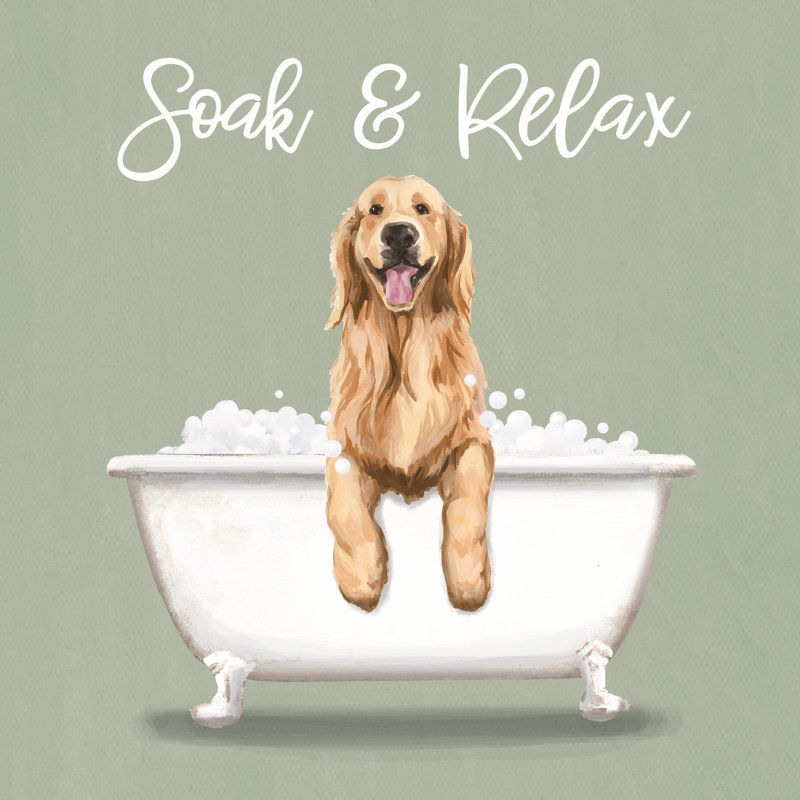 Dog Soak - Wrapped Canvas Print, 122cm H x 122cm W