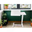 Bureau de chevet au-dessus du lit, support mobile pour ordinateur portable, table de lit inclinable avec roulettes, plateau à hauteur réglable pour table d'appoint pour canapé de lit pour ordinateur portable, table de chevet (BLANC)