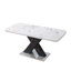 Table de salle à manger moderne extensible carrée avec plateau en marbre imprimé et pieds en MDF en X et base en métal-1700773599-1683191174
