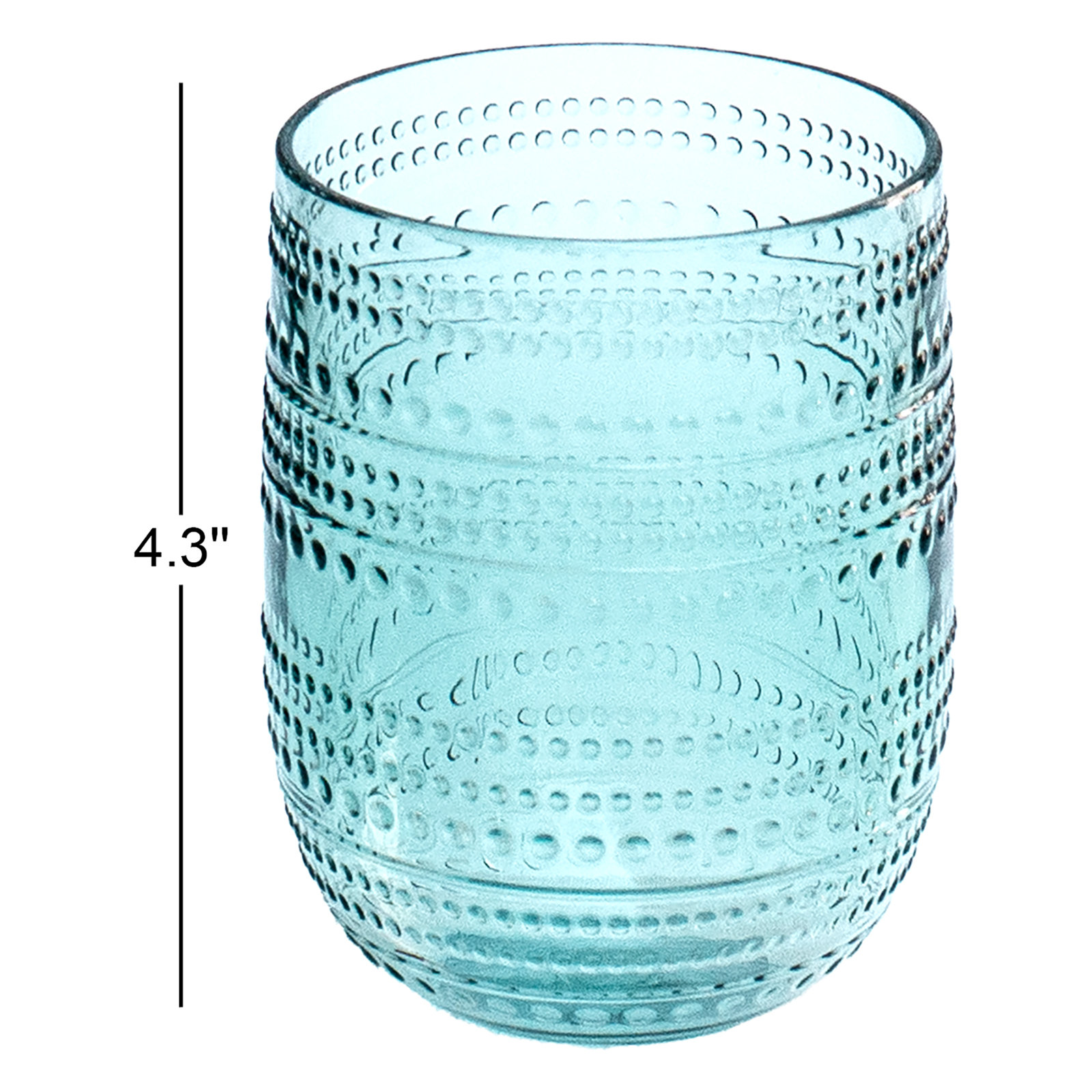 Coridon Ribbed Drinking Glass, Green