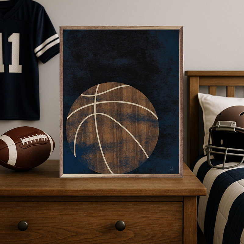 Basketball Wood par Sarah Adams, H 20 po x l 16 po