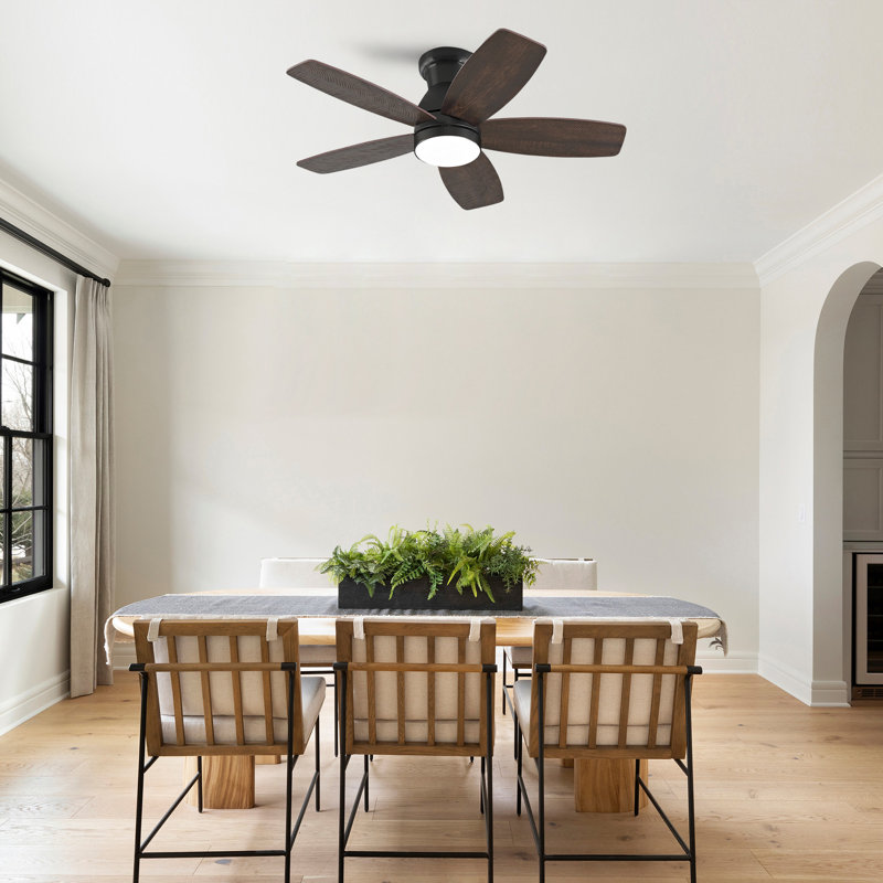 Ventilateur de plafond standard à DEL 5 pales de 42 po avec télécommande et ensemble d'éclairage pour salon, 32