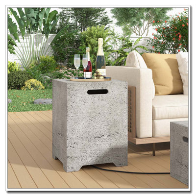 Table de couverture de réservoir de propane 15,75 po MGO, support de réservoir de propane léger 20 lb avec poignées des deux côtés