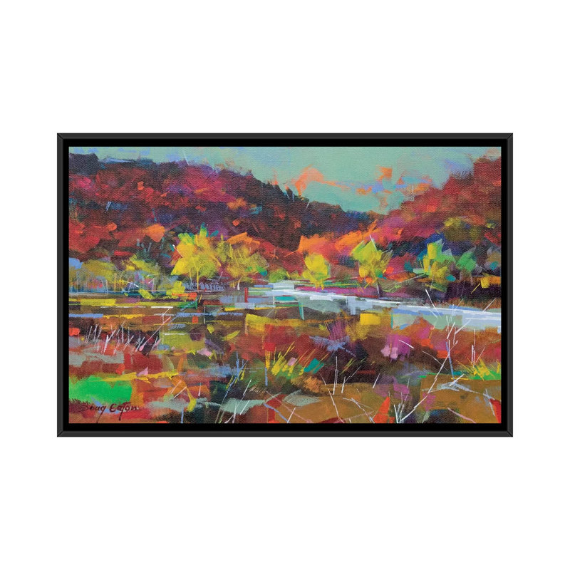 Wye Valley Memories by Doug Eaton - Painting on Canvas, 66.04 cm H x 45.72 cm W, Black Framed