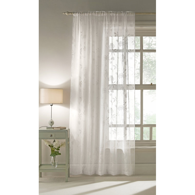 Cartel Slot Top Sheer Curtain, 140 W x 137 D cm, White