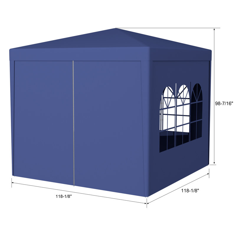 10'X10' Party Tent Outdoor Heavy Duty Gazebo Wedding Canopy + 4 Removable Walls, Blue
