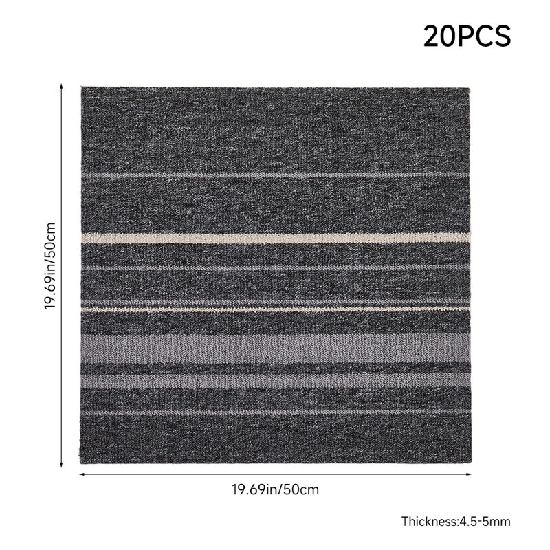 50cm W x 50cm L Textured Cut And Loop Mounting / Installation Required Polypropylene Plastic Carpet Tile